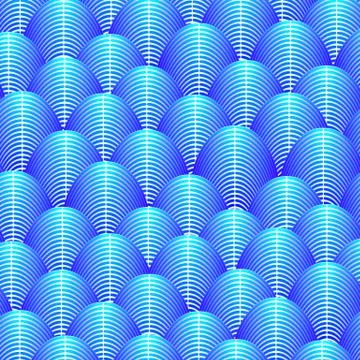 Feather styled background with curved lines styled as exotic bird plumage pat Stock Illustration