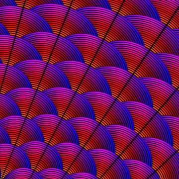 Feather styled background with curved lines styled as exotic bird plumage pat 스톡 일러스트