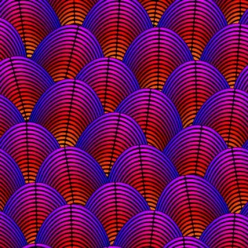 Feather styled background with curved lines styled as exotic bird plumage pat 스톡 일러스트