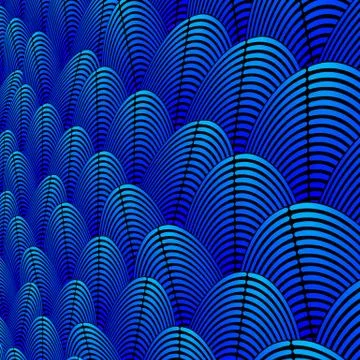 Feather styled background with curved lines styled as exotic bird plumage pat 스톡 일러스트
