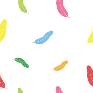 Feather vector art background design for fabric and decor. Seamless pattern Stock Illustration
