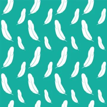 Feather vector art background design for fabric and decor. Seamless pattern Illustrazione stock