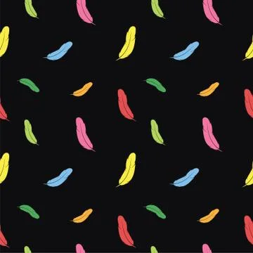 Feather vector art background design for fabric and decor. Seamless pattern Illustrazione stock