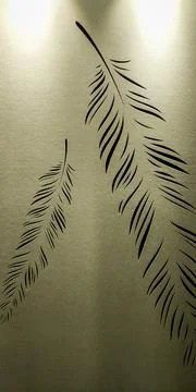 Feather wall paper in interior design 스톡 사진