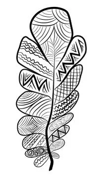 Feather on white background, isolated. Ease, letter, flight イラスト素材