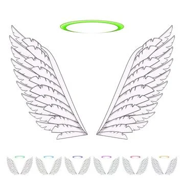 Feather wing angel cartoon vector graphic Illustration