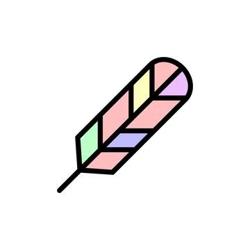 Feather, wing icon. Simple color with outline vector elements of flower children 스톡 일러스트
