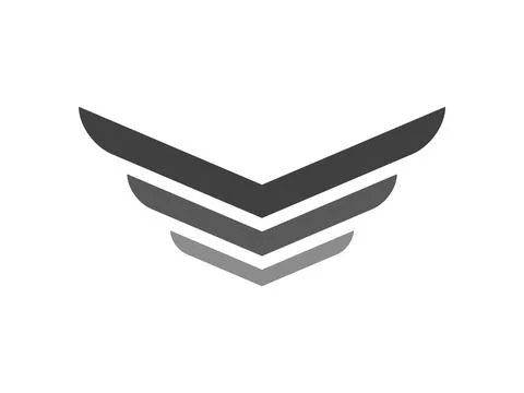 Feather Wing Icon, Vector Symbol for Freedom and Flight Design Stock Illustration
