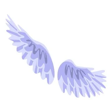 Feather wings icon, isometric style Stock Illustration