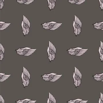 Feather Wings Seamless Pattern イラスト素材