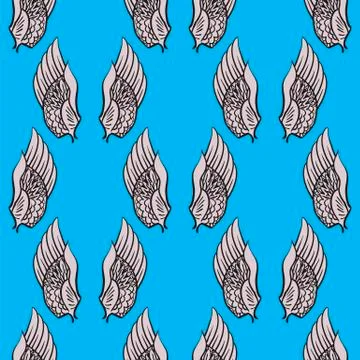 Feather Wings Seamless Pattern Illustrazione stock
