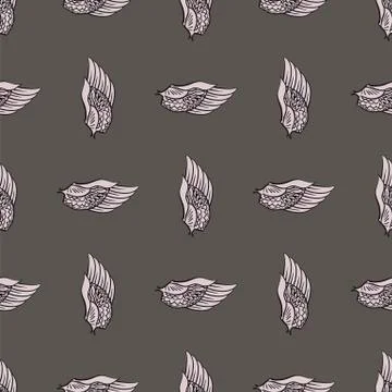 Feather Wings Seamless Pattern Illustrazione stock