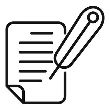 Feather writing icon outline vector. Letter text Stock Illustration