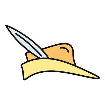Feathered cap representing robin hood or peter pan Stock Illustration