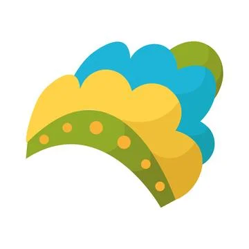 Feathered carnival crown. Vector Illustrazione stock