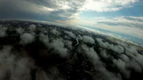Feathers of clouds in a turn Stock Footage 94669730