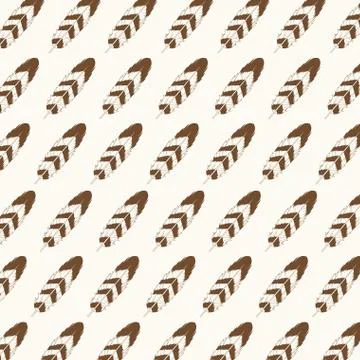 Feathers decoration seamless pattern style Illustrazione stock