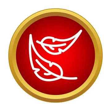 Feathers icon representing lightness and comfort feeling Stock Illustration