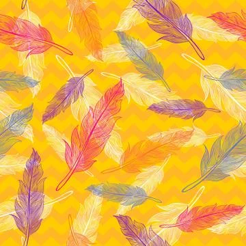 Feathers pattern Stock Illustration