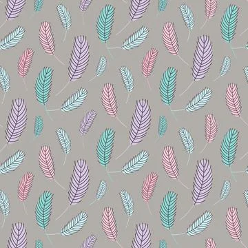 Feathers pattern. pattern with chicken feather 스톡 일러스트