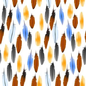 Feathers pattern, seamless Feathers pattern background, seamless tile Copy... Stock Photos