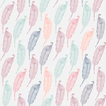 Feathers pattern seamless Stock Illustration