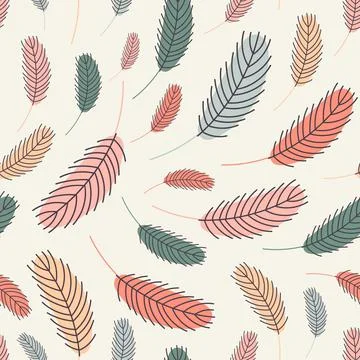 Feathers pattern. Vector illustration Illustrazione stock