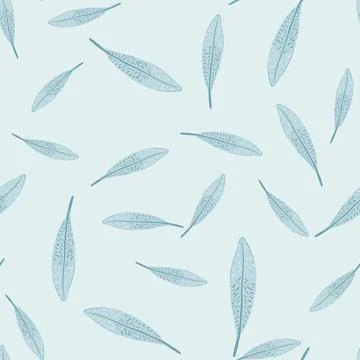 Feathers seamless pattern. Background feather of bird. Stock Illustration