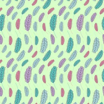 Feathers seamless pattern. Boho pattern Stock Illustration