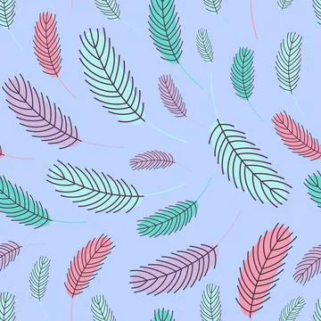 Feathers seamless pattern. Boho pattern 库存插图