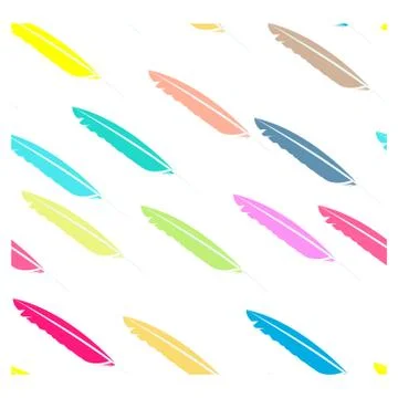 Feathers seamless pattern Stock Illustration