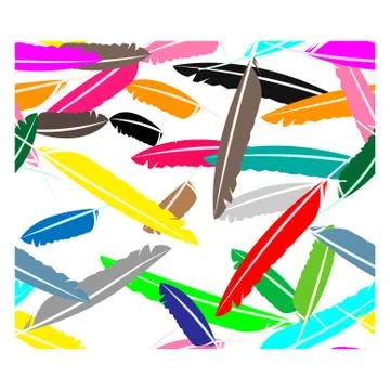 Feathers seamless pattern Stock Illustration