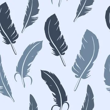 Feathers Seamless Pattern Stock Illustration