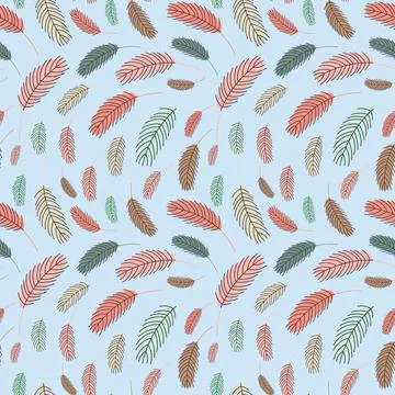 Feathers seamless pattern. Stock Illustration