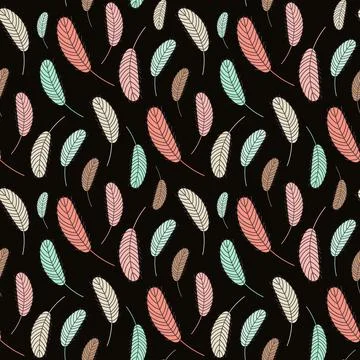 Feathers seamless pattern. Pattern with feathers. Illustrazione stock