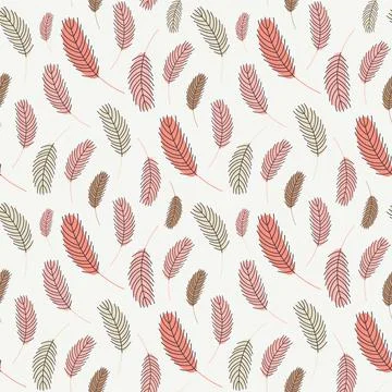 Feathers seamless pattern. Pattern with feathers. Stock Illustration