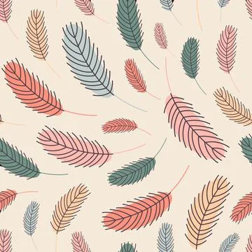 Feathers seamless pattern. Pattern with feathers. Stock Illustration