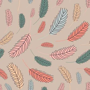 Feathers seamless pattern. Pattern with feathers Illustrazione stock