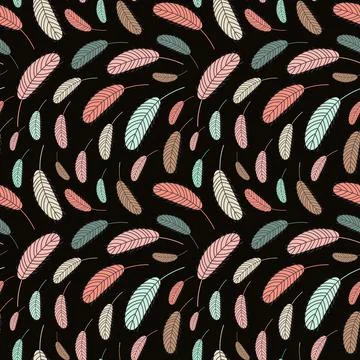 Feathers seamless pattern. Pattern with feathers Stock Illustration