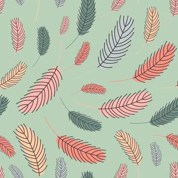 Feathers seamless pattern. Pattern feathers Stock Illustration