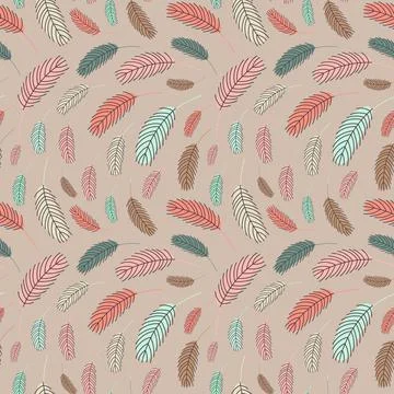Feathers seamless pattern. Pattern with feathers. Vector illustration Stock Illustration