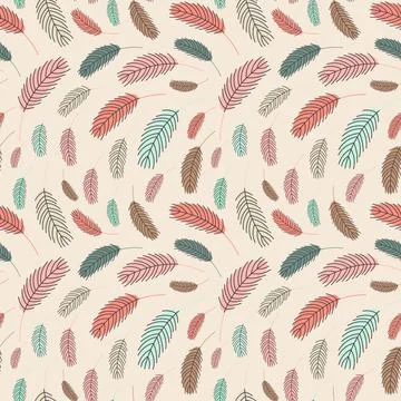 Feathers seamless pattern. Vector illustration Stock Illustration