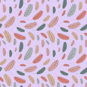 Feathers seamless pattern. Vector illustration Stock Illustration