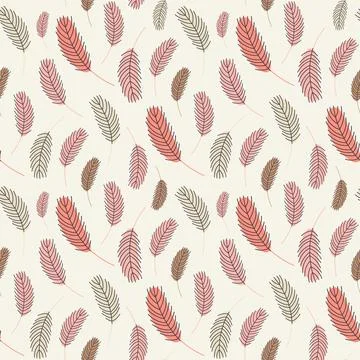 Feathers seamless pattern. Vector illustration Stock Illustration