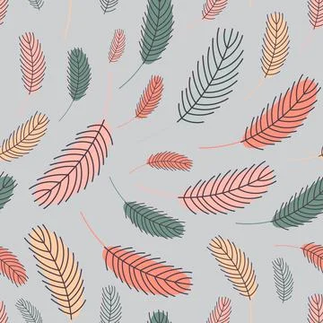Feathers seamless pattern.Vector illustration 스톡 일러스트