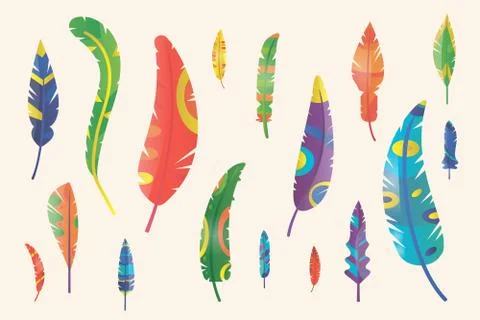 Feathers vector silhouette set Illustrazione stock