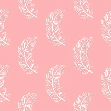 Feathers vintage seamless pattern Illustrazione stock