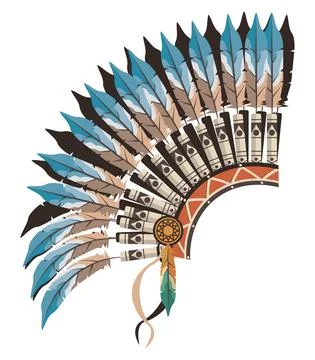 Feathers war bonnet Stock Illustration