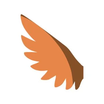 Feathers wing silhouette Illustrazione stock