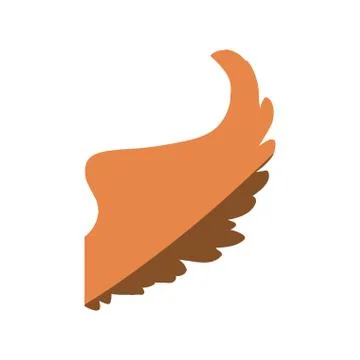 Feathers wing silhouette Illustrazione stock
